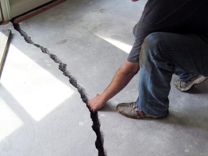 slab floor crack